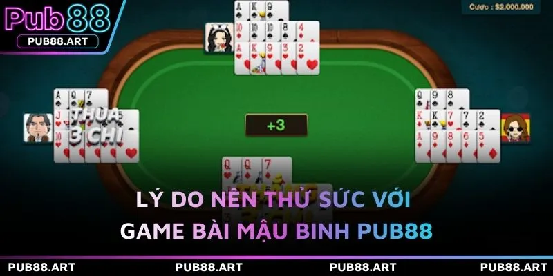 Lý do nên thử sức với game bài Mậu Binh PUB88